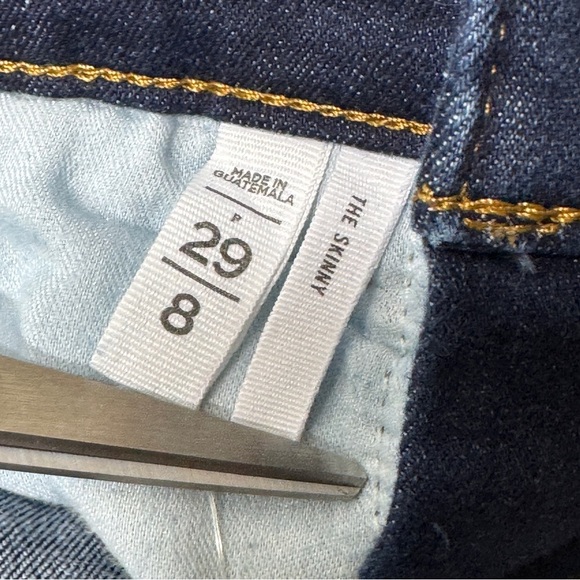 {LOFT} "The Petite High Rise Skinny Jeans Classic Dark Indigo Wash" Short Denim - Picture 7 of 9